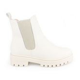 Botín con resorte color blanco para mujer